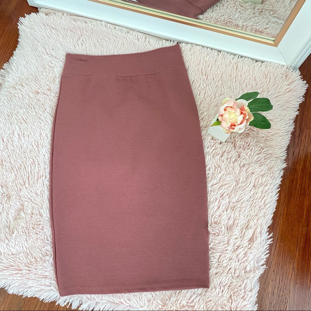 Rust pencil skirt